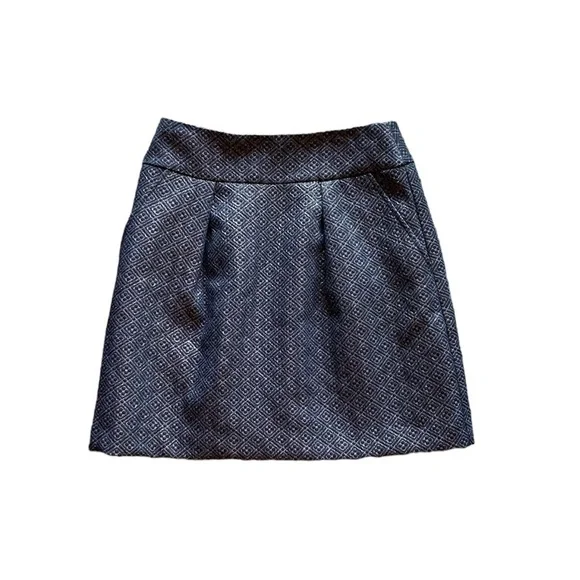 Ann Taylor LOFT black & metallic gold mini skirt with pockets LOFT size 2 - Picture 1 of 9